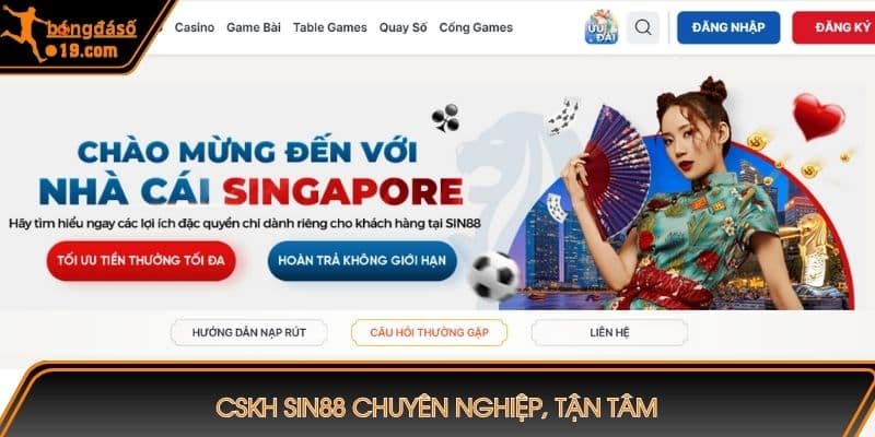 CSKH SIN88 chuyên nghiệp, tận tâm